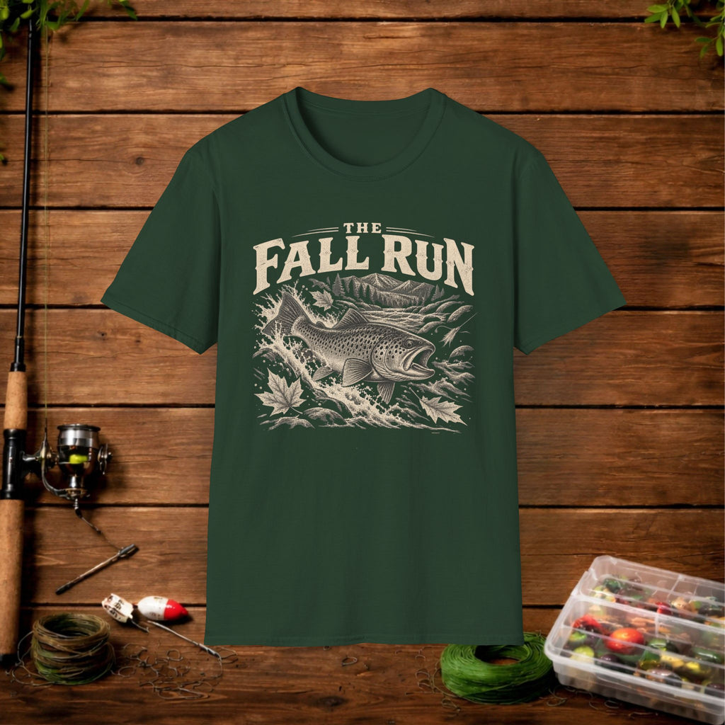 The Fall Run Fishing T-Shirt — Vintage Trout Design