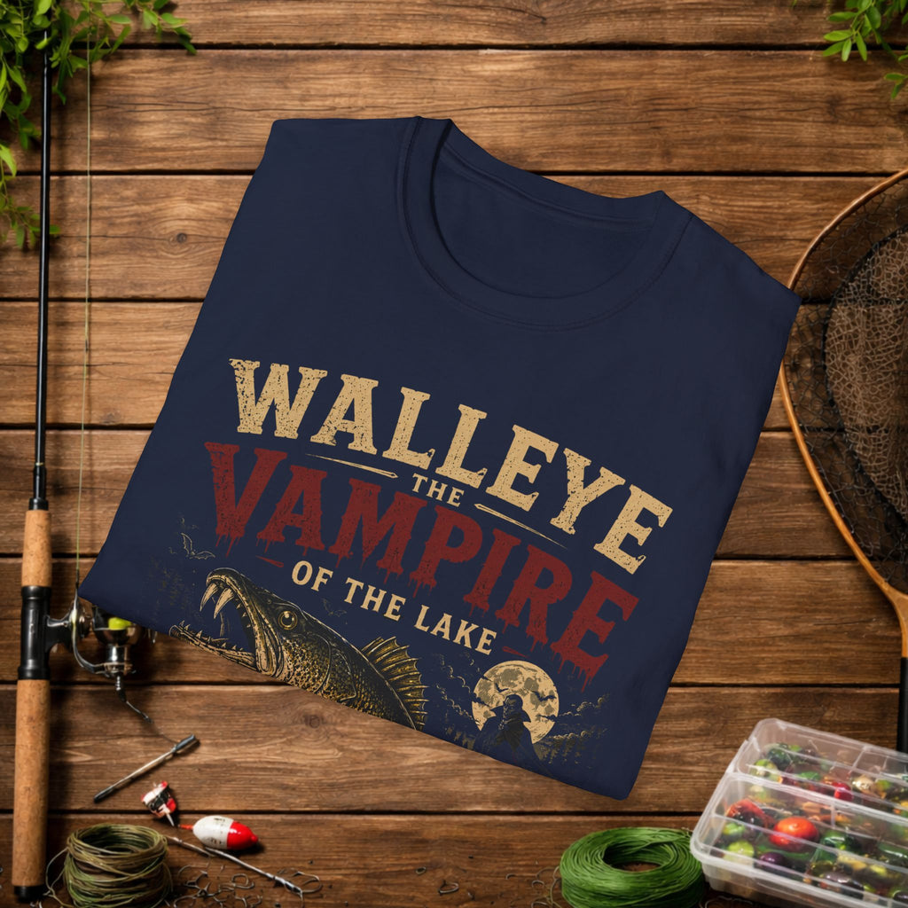 Walleye The Vampire of the Lake T-Shirt – Funny Fishing Shirt for Anglers