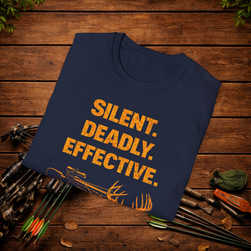 Silent Deadly Effective Crossbow Hunting Shirt – Deer Hunter Tee – Bowhunter Apparel – Archery Season Shirt