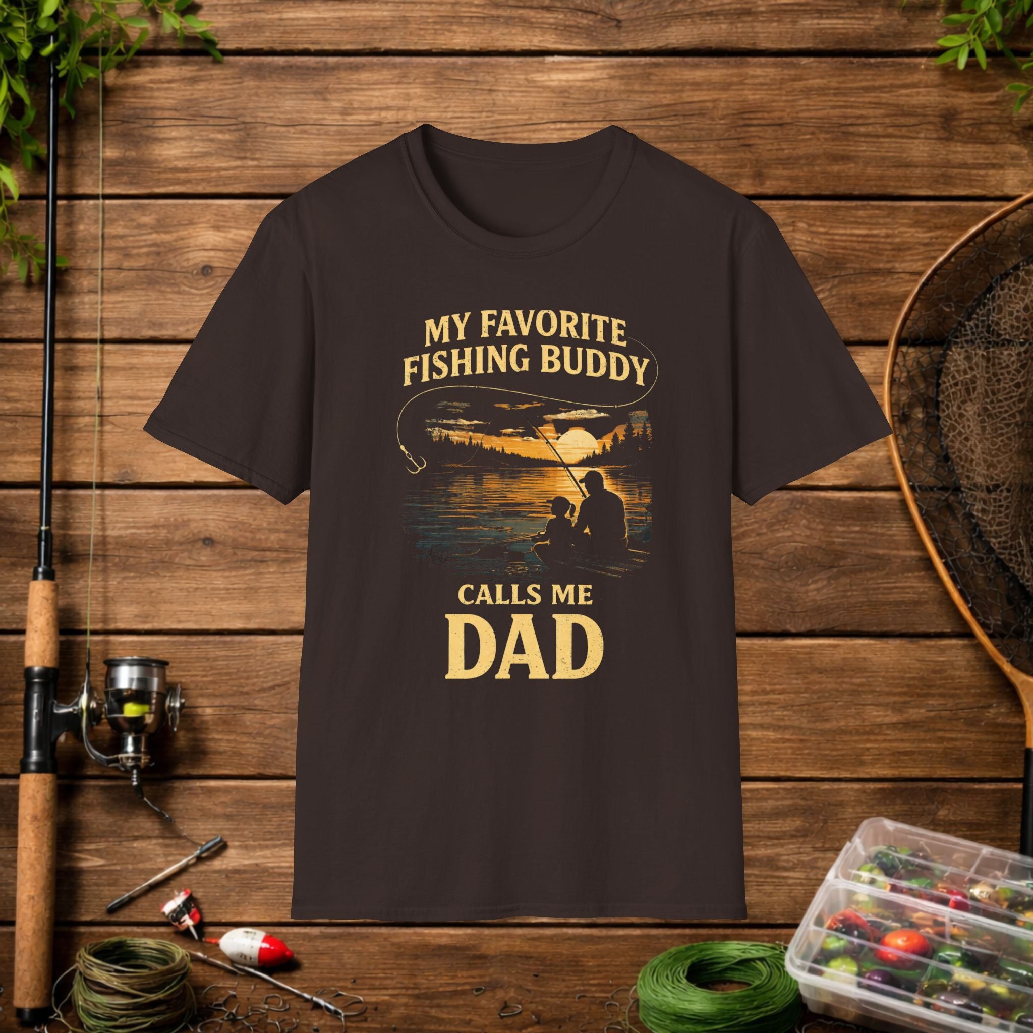 Fishing Buddy Dad T-Shirt – “My Favorite Fishing Buddy Calls Me Dad” Fathers Day Tee