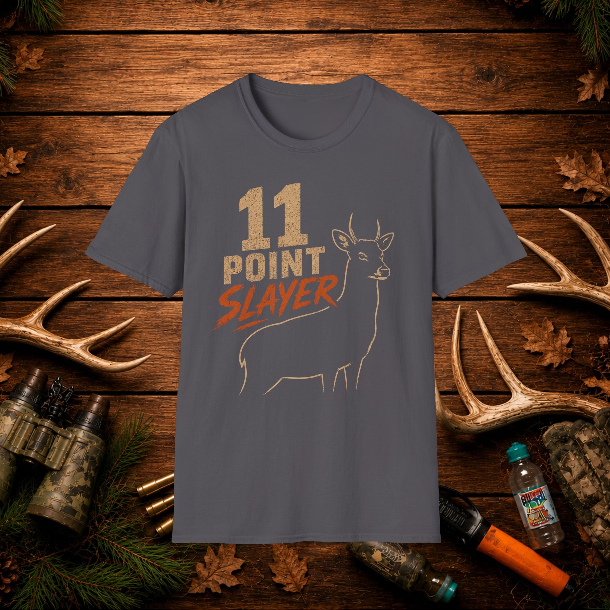 11 Point Slayer Deer T-Shirt — Hunting Buck Hunter Graphic Tee
