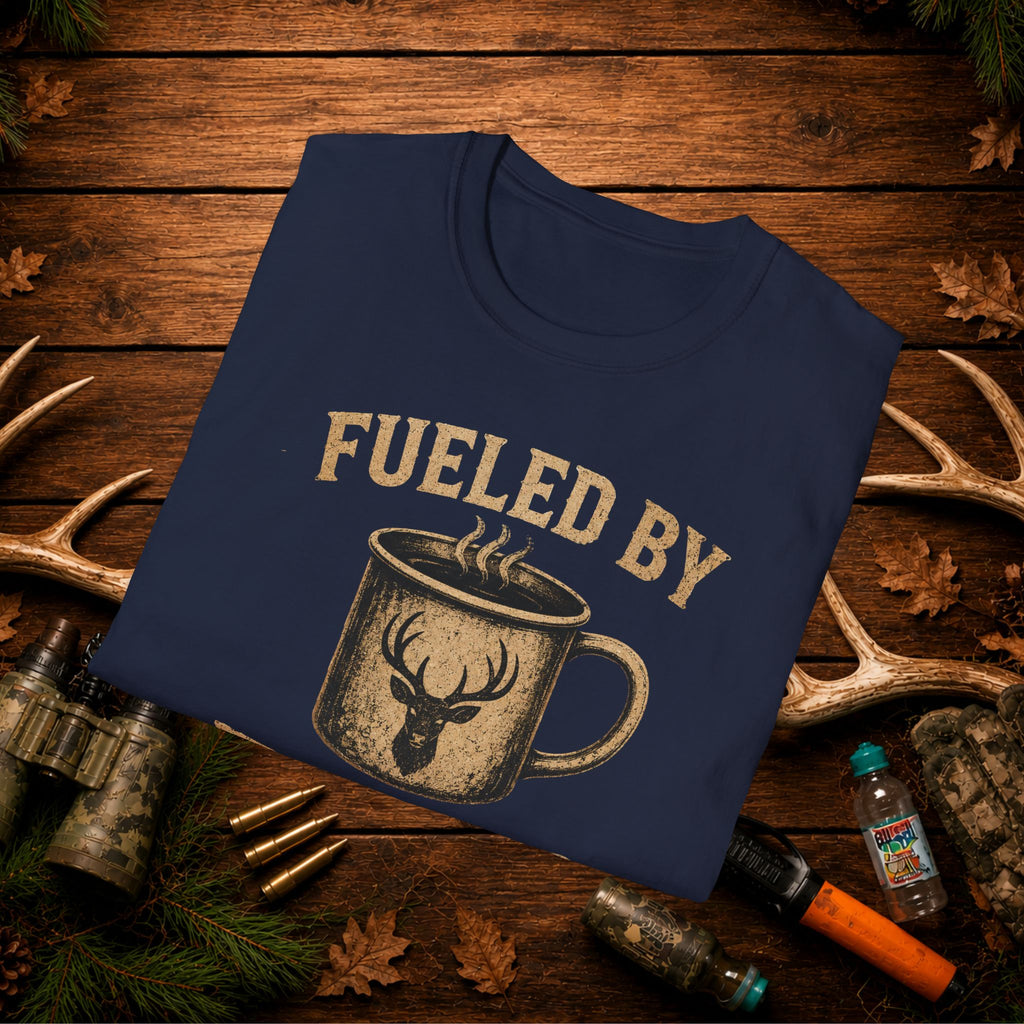 Fueled By Deer Season T-Shirt – Hunting Coffee Tee for Outdoorsmen