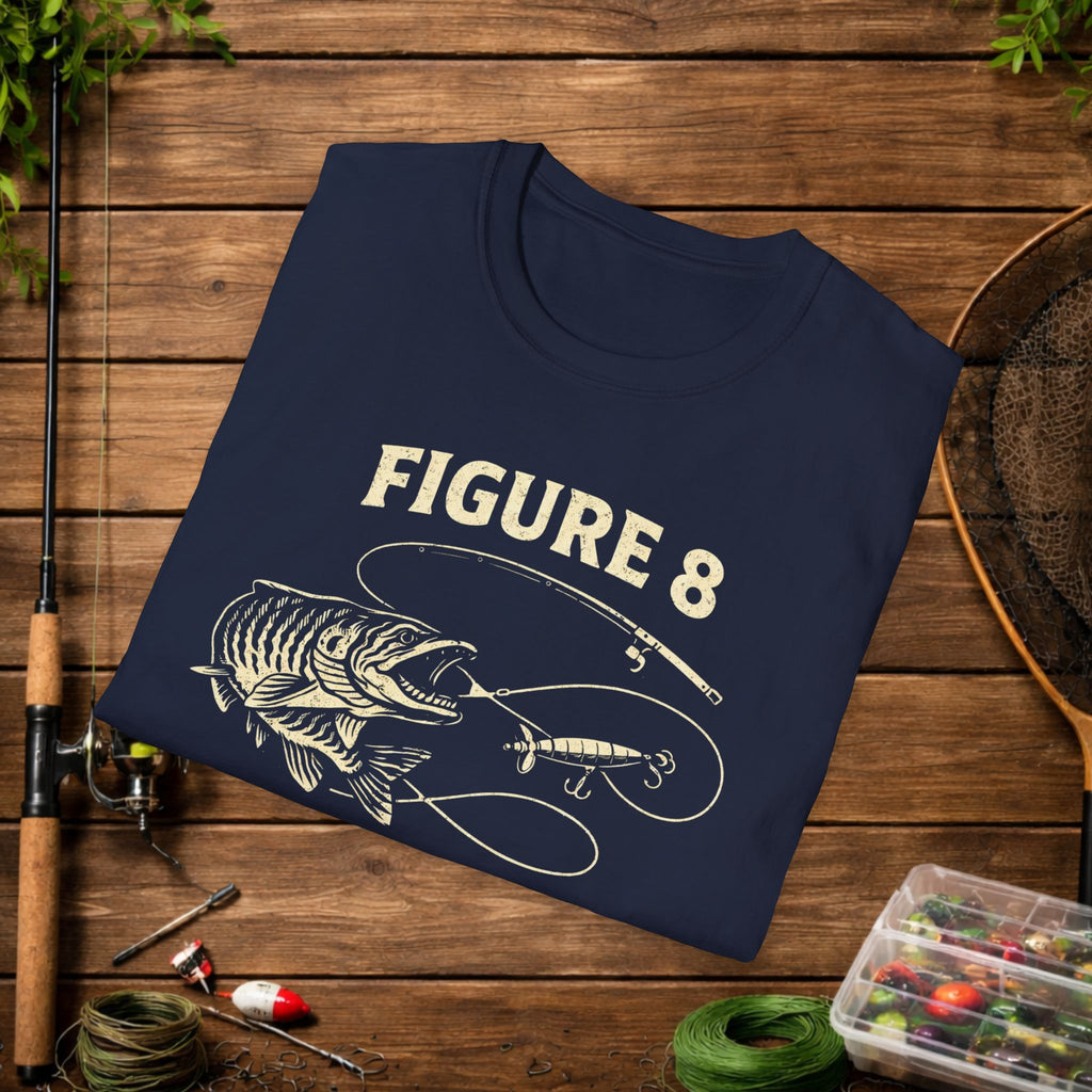 Figure 8 Musky Shirt – Musky Fishing Tee – Muskellunge Angler Apparel – Vintage Fishing Design