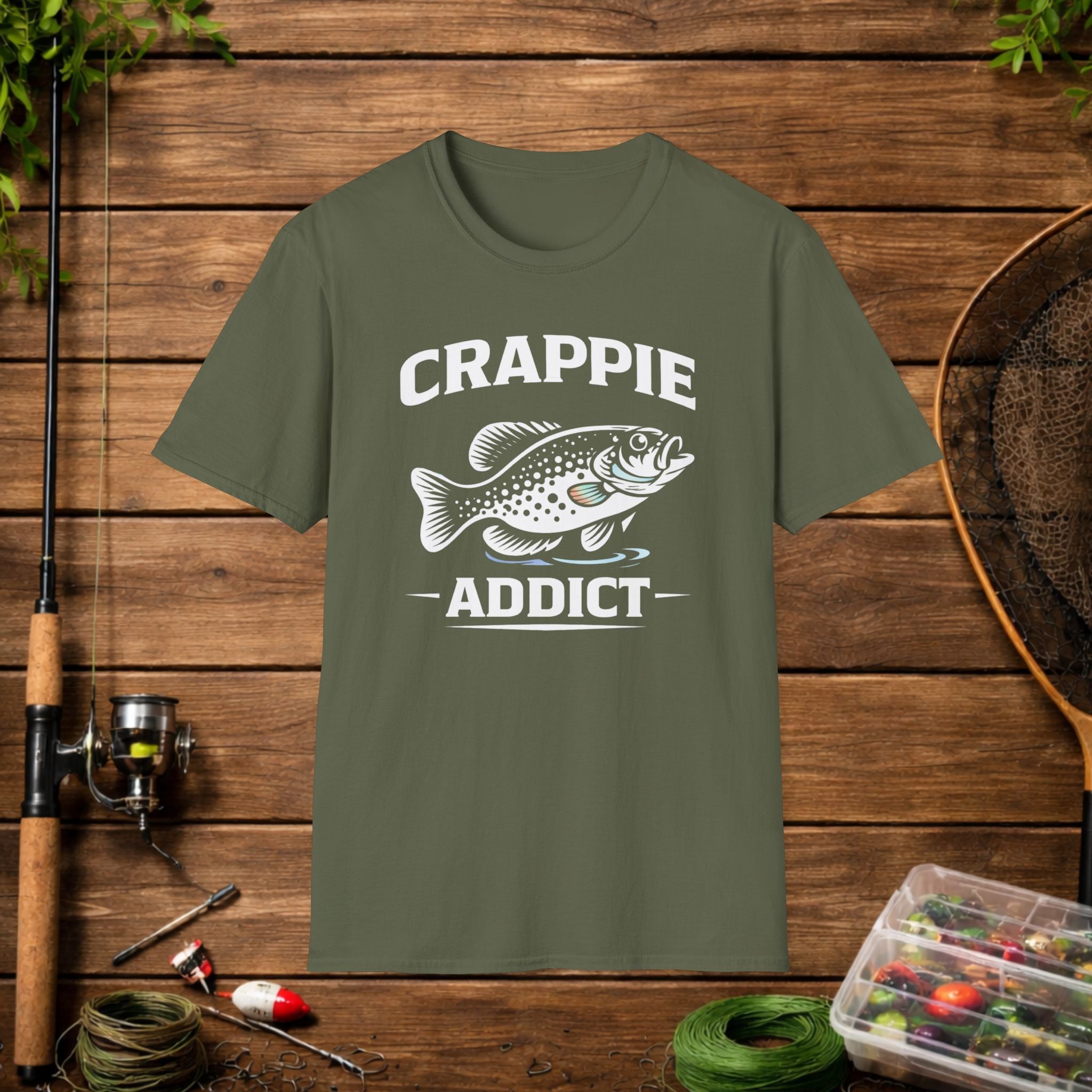 Crappie Addict Fishing T-Shirt – Crappie Angler Graphic Tee