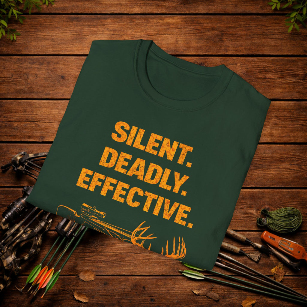 Silent Deadly Effective Crossbow Hunting Shirt – Deer Hunter Tee – Bowhunter Apparel – Archery Season Shirt
