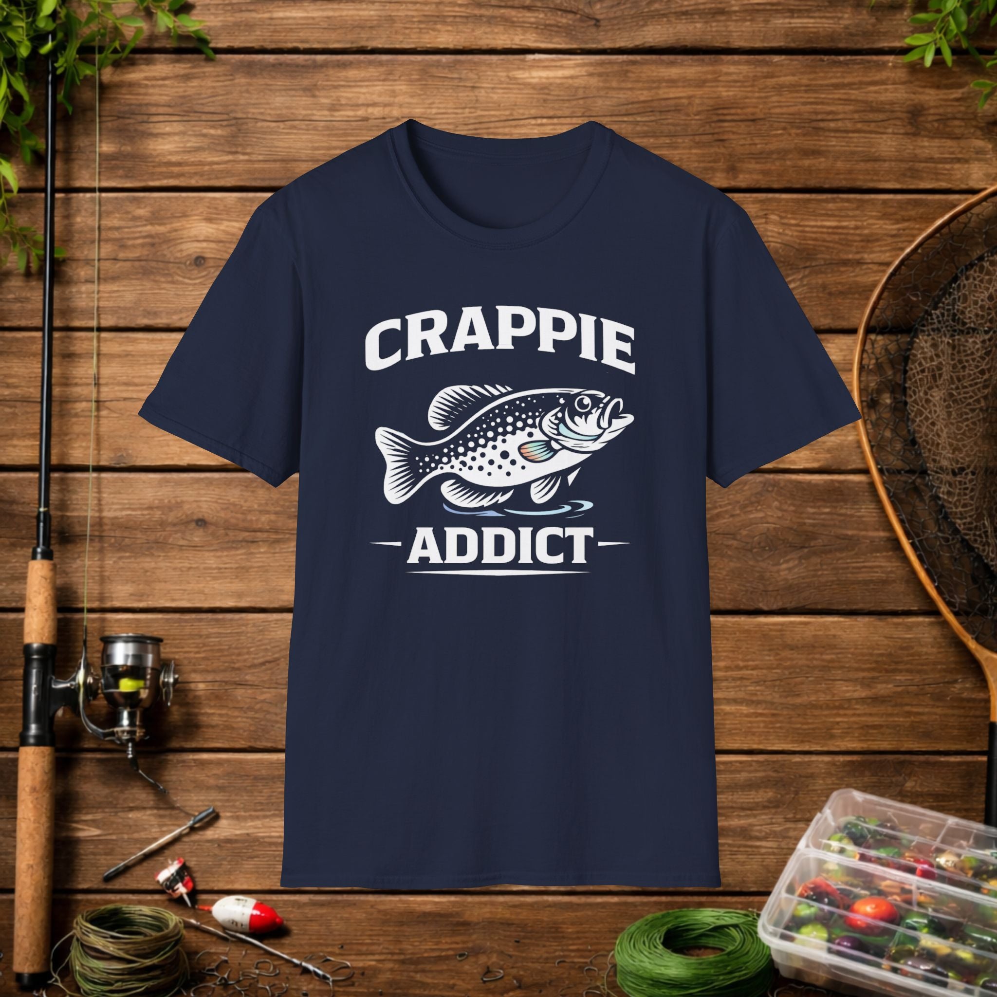 Crappie Addict Fishing T-Shirt – Crappie Angler Graphic Tee