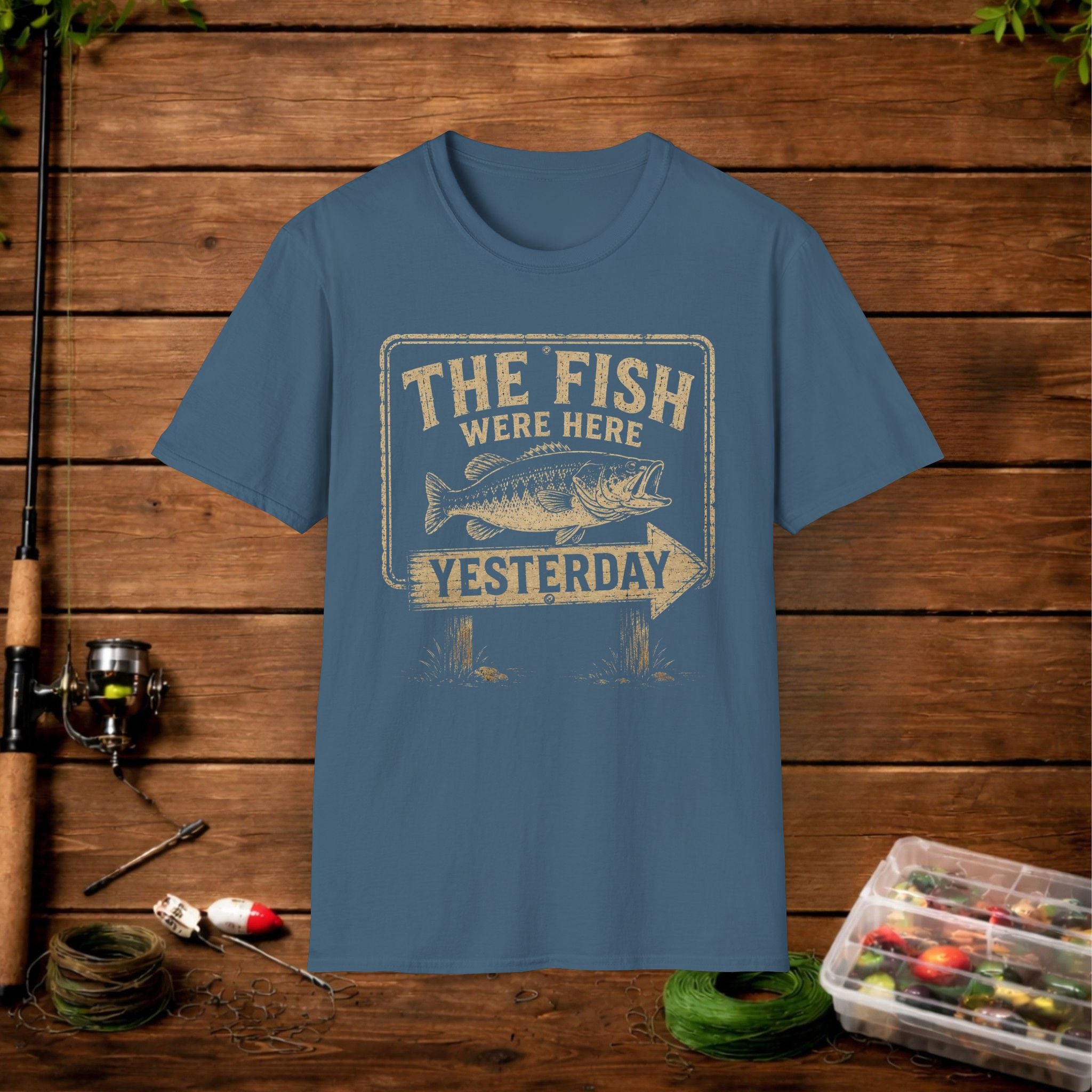 The Fish Were Here Yesterday T-Shirt — Vintage Fishing Tee for Anglers