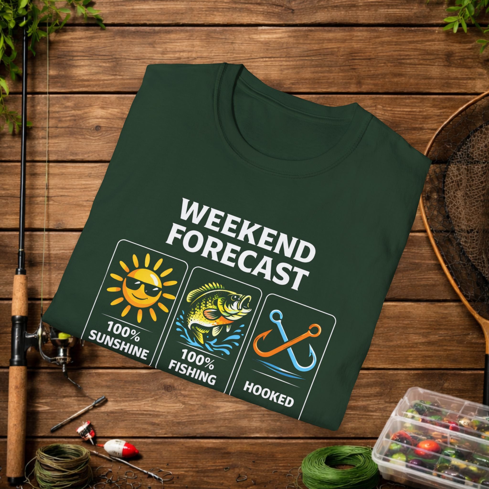 Weekend Forecast Fishing Shirt – Funny Fishing Weather Graphic Tee