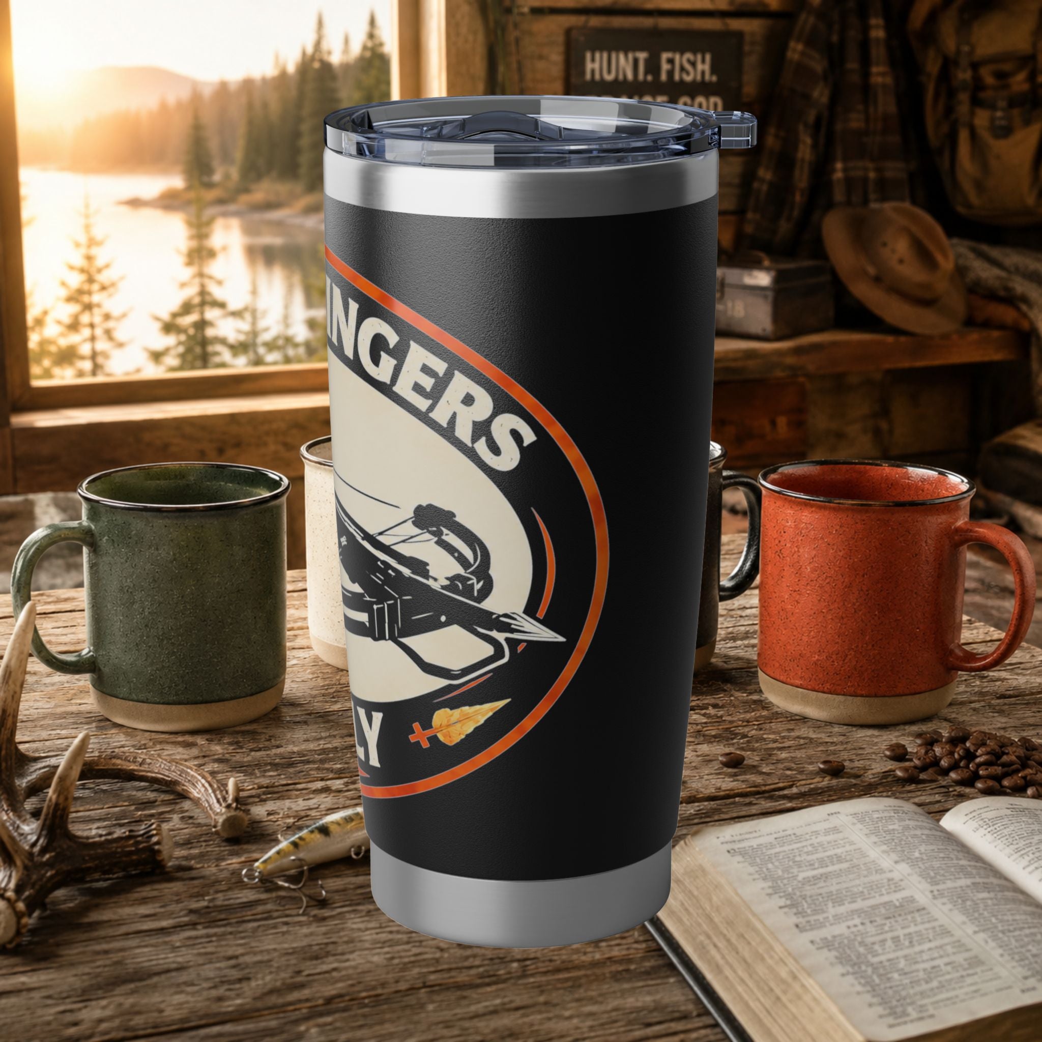 Bolt Slinger Only 20oz Insulated Tumbler – Crossbow Hunting Travel Mug | Gift for Hunters