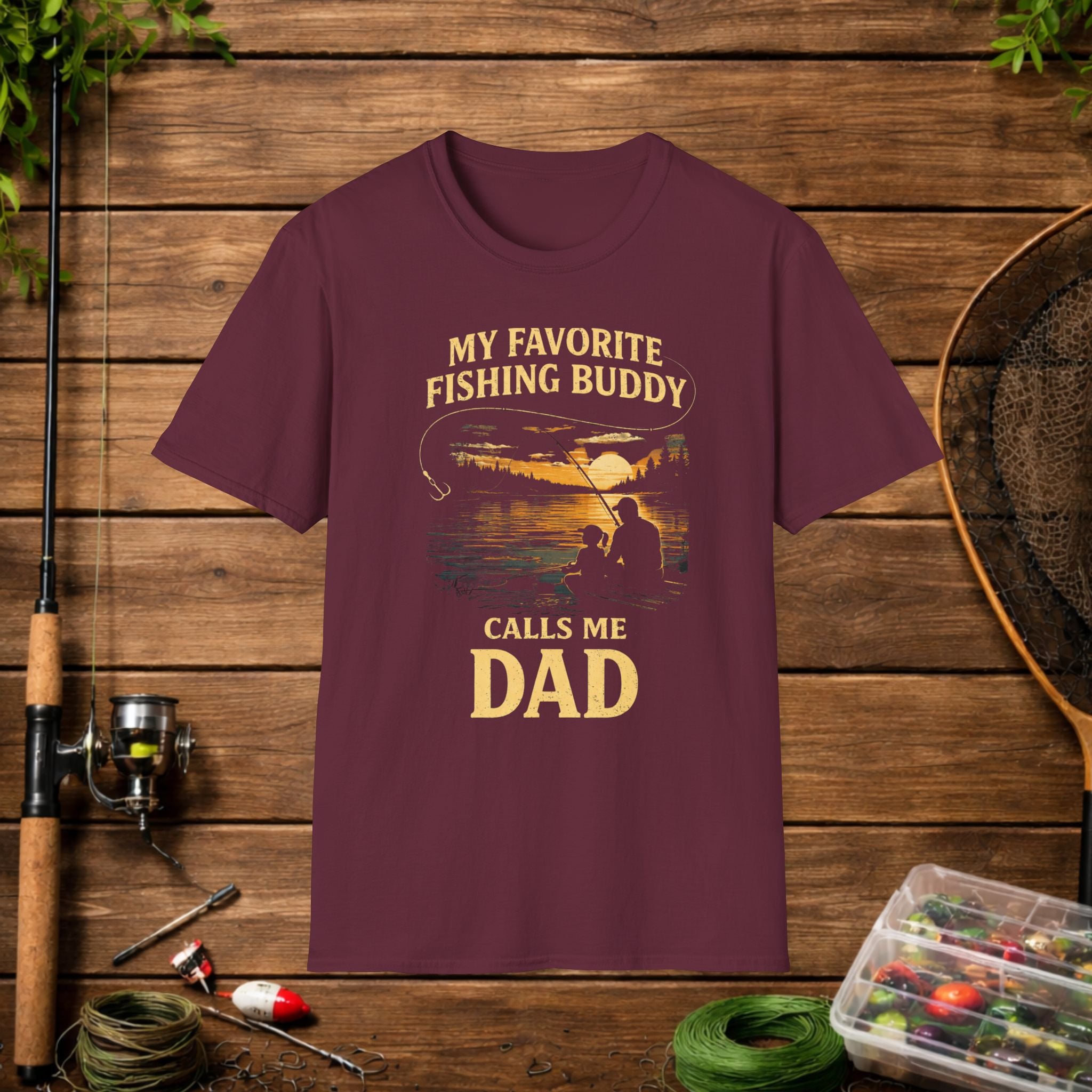 Fishing Buddy Dad T-Shirt – “My Favorite Fishing Buddy Calls Me Dad” Fathers Day Tee