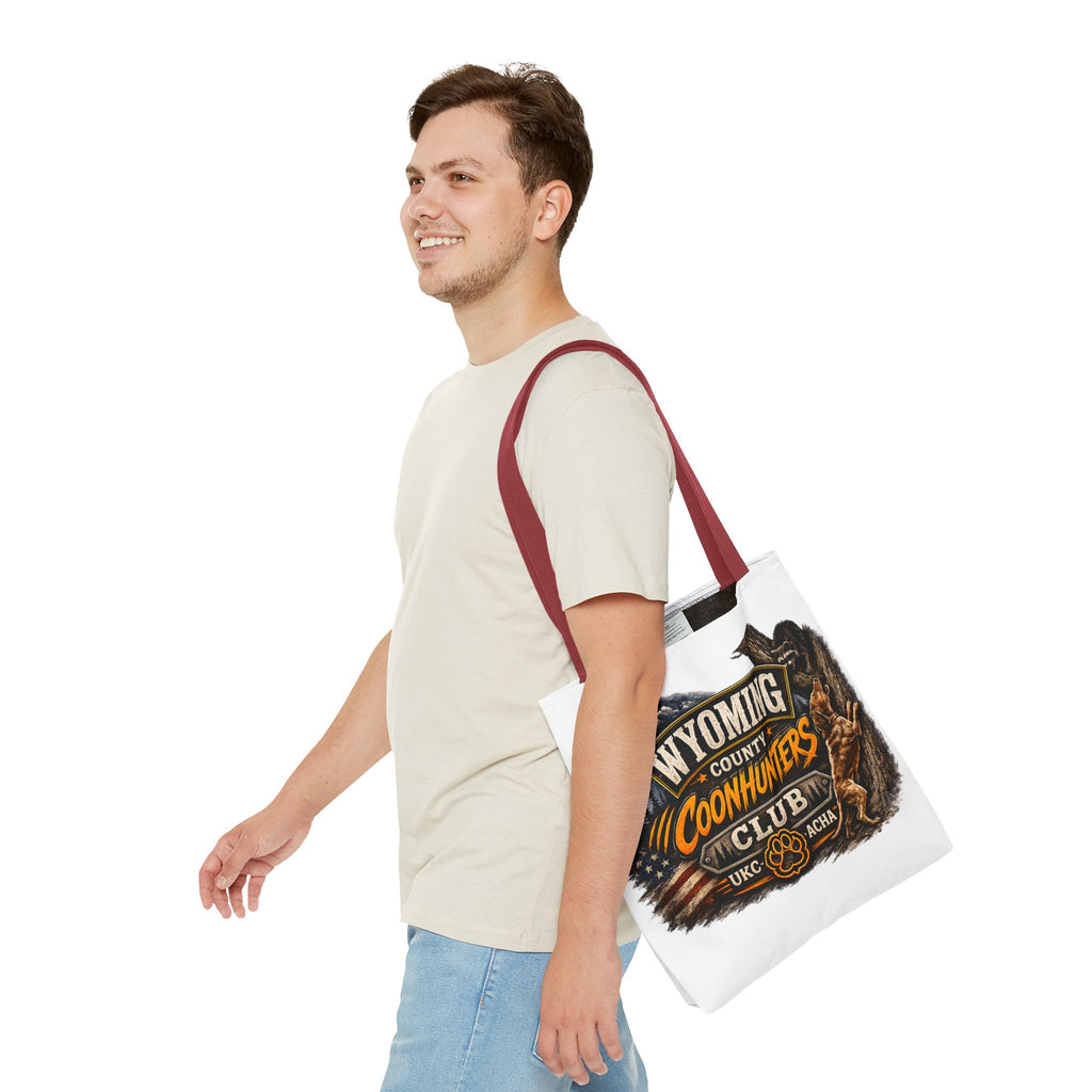 Coonhunters Club Wyoming Tote Bag — Vintage Hunting Patch Design