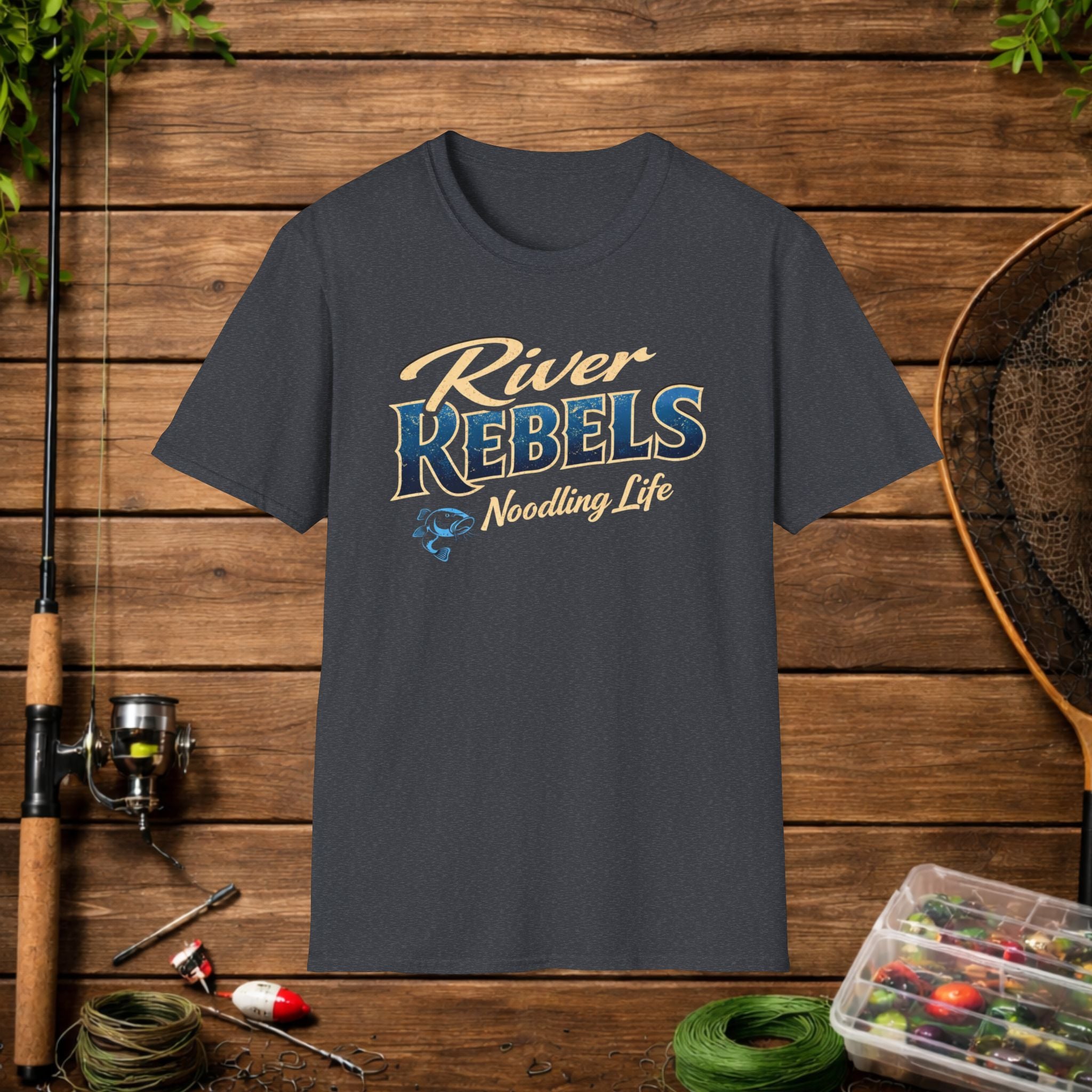 River Rebels Noodling Life Shirt – Catfish Noodling Tee – River Life Fishing Shirt – Southern Outdoor Apparel