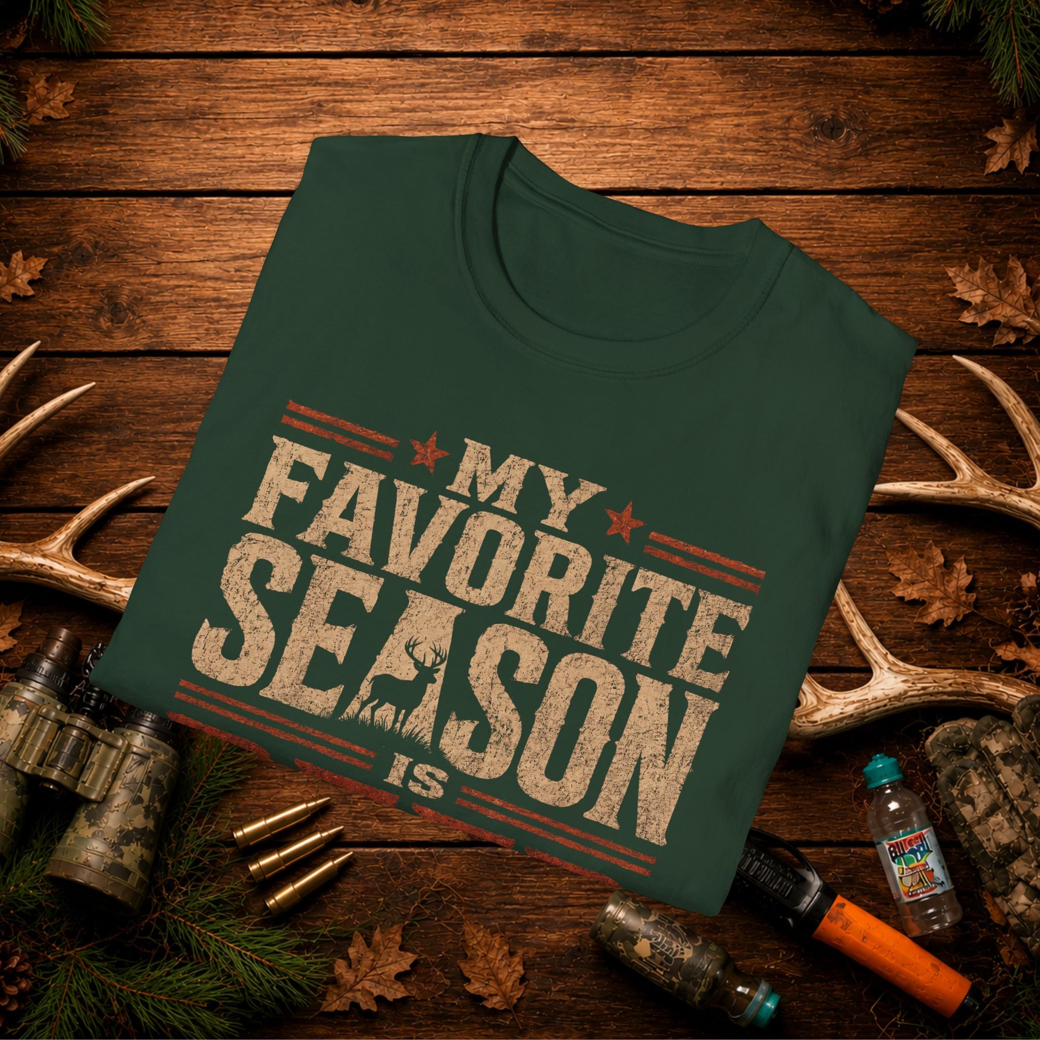 Deer Season T‑Shirt — "My Favorite Season Is Deer Season" Rustic Hunting Tee