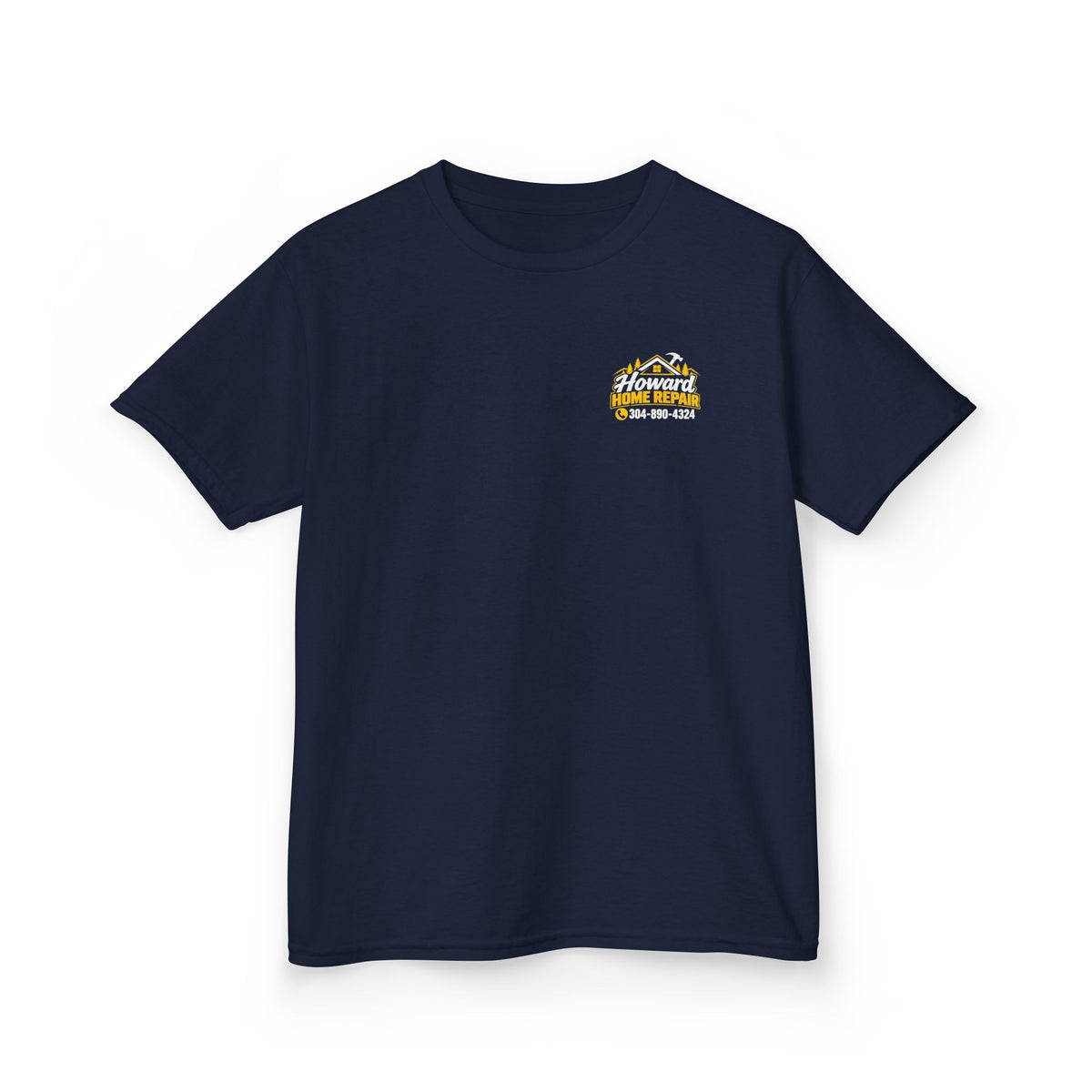 Kids Tee — "Howard Home Repair" Logo Back | Kids Workwear T‑Shirt, Phone Number