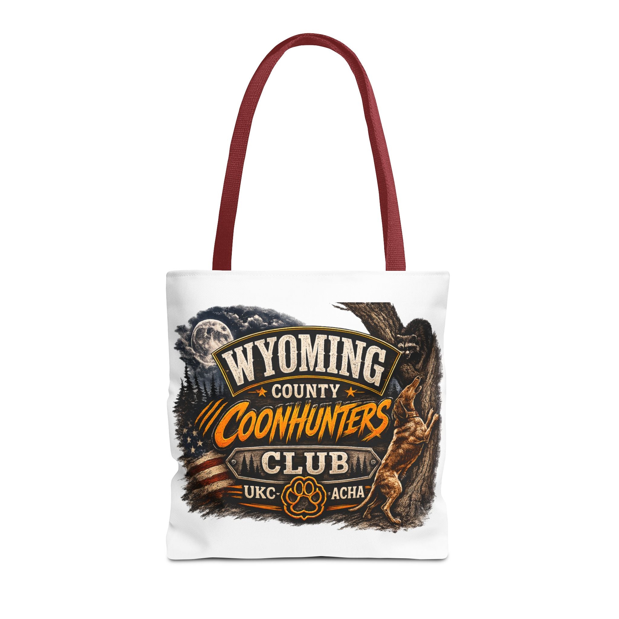 Coonhunters Club Wyoming Tote Bag — Vintage Hunting Patch Design