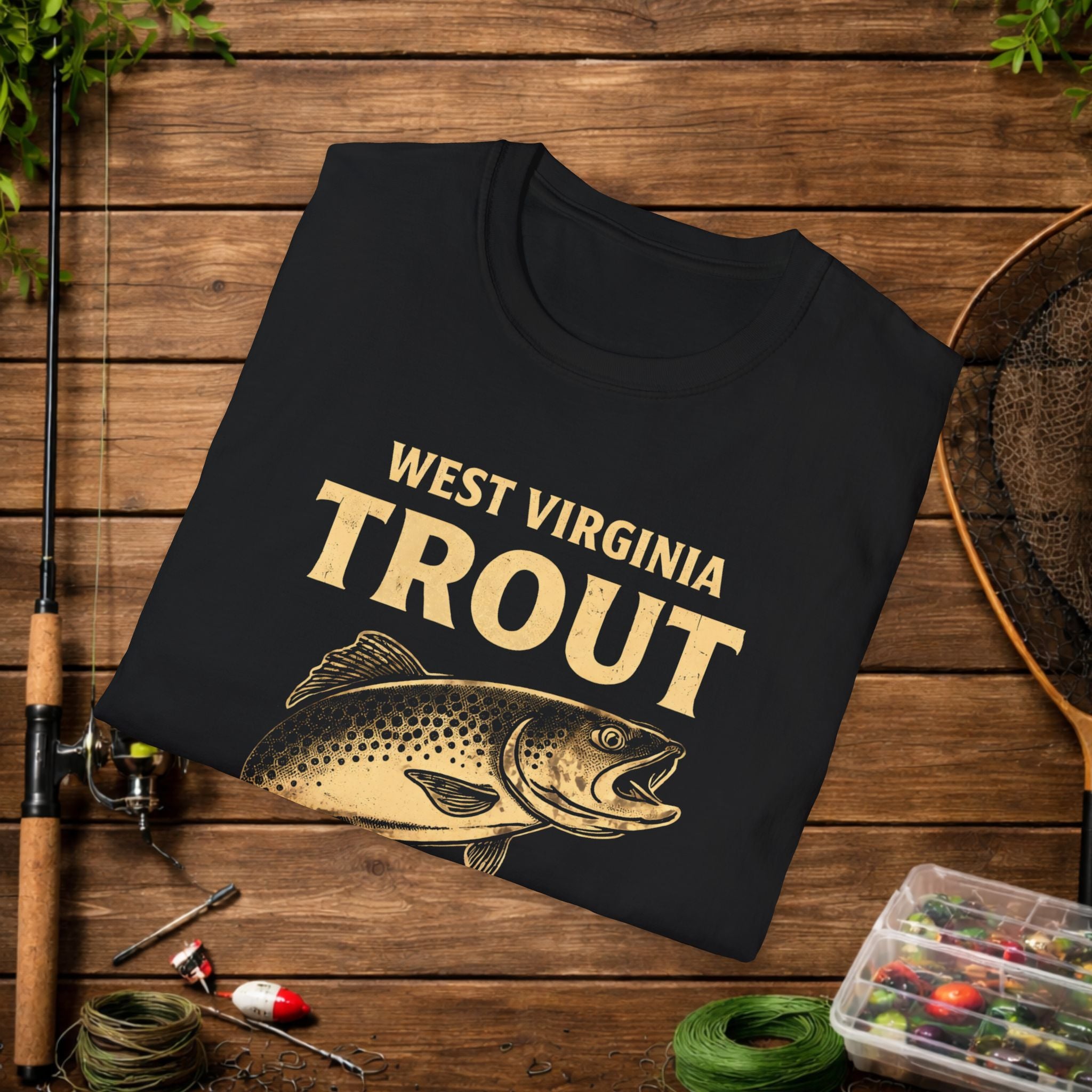 West Virginia Trout Slayer Shirt – Appalachian Fishing Tee – WV Trout Angler Design
