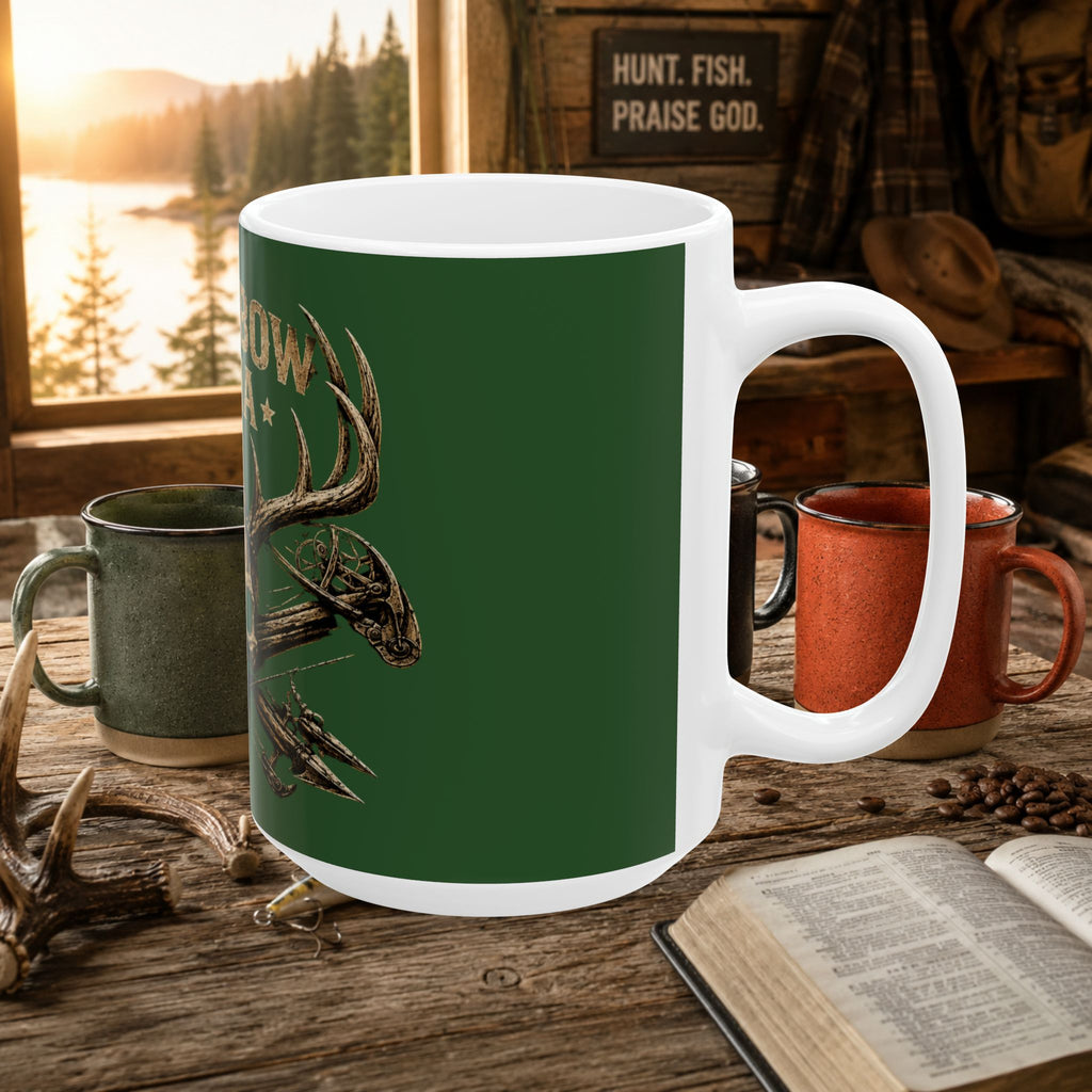 Crossbow Mafia Skull Hunting Coffee Mug – 15oz Ceramic