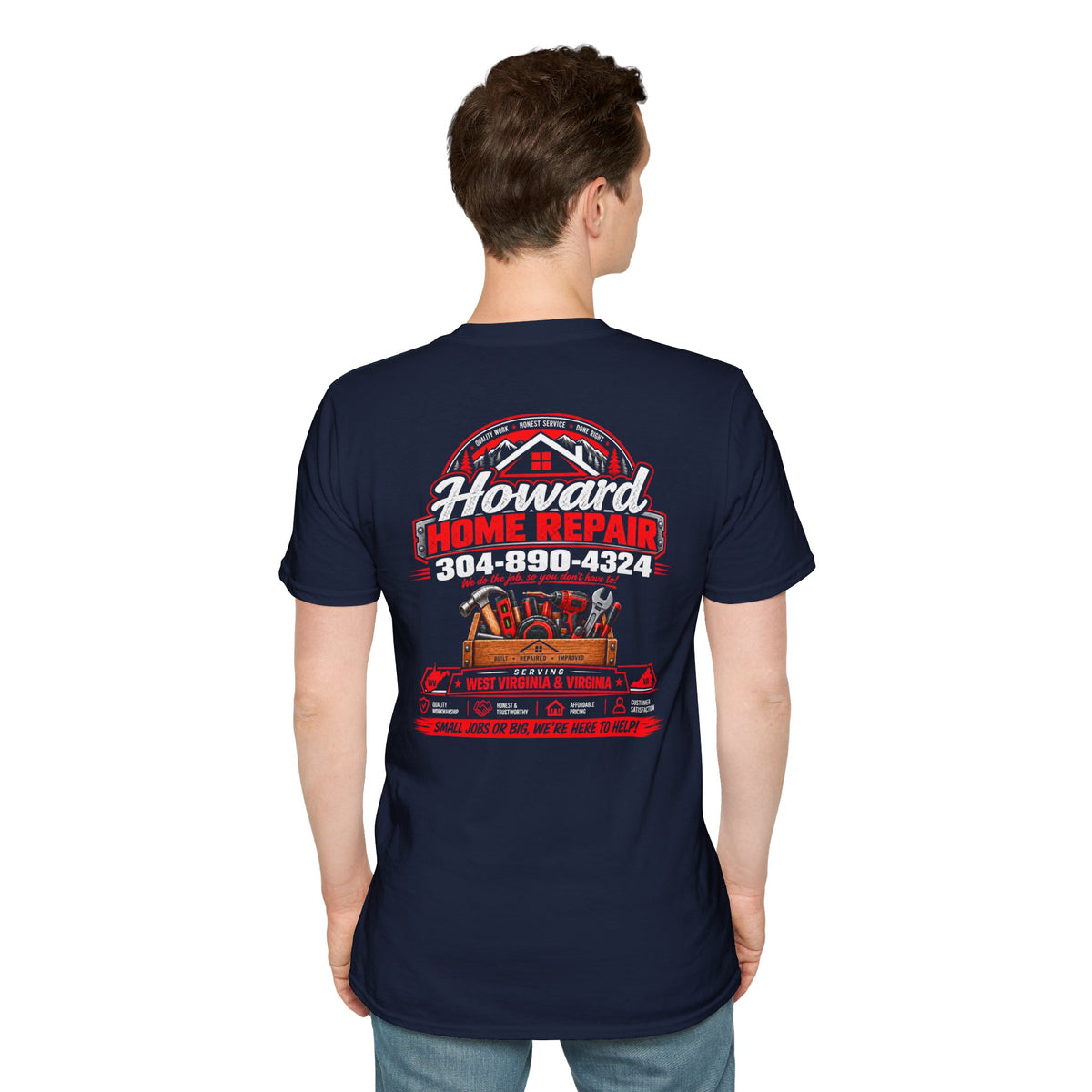 Howard Home Repair T-Shirt — Logo & Contact Workwear
